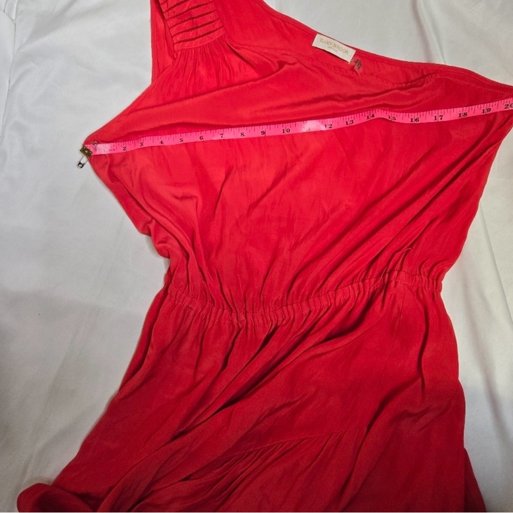 Ramy Brook Nicola Red One Shoulder Asymmetrical Midi Maxi Dress Size L - Picture 9 of 9